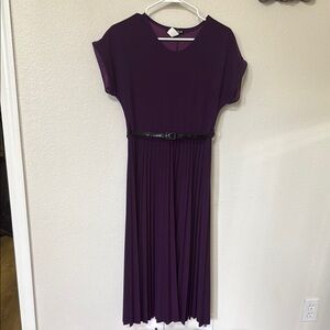 Elegant Purple Dress with Belt